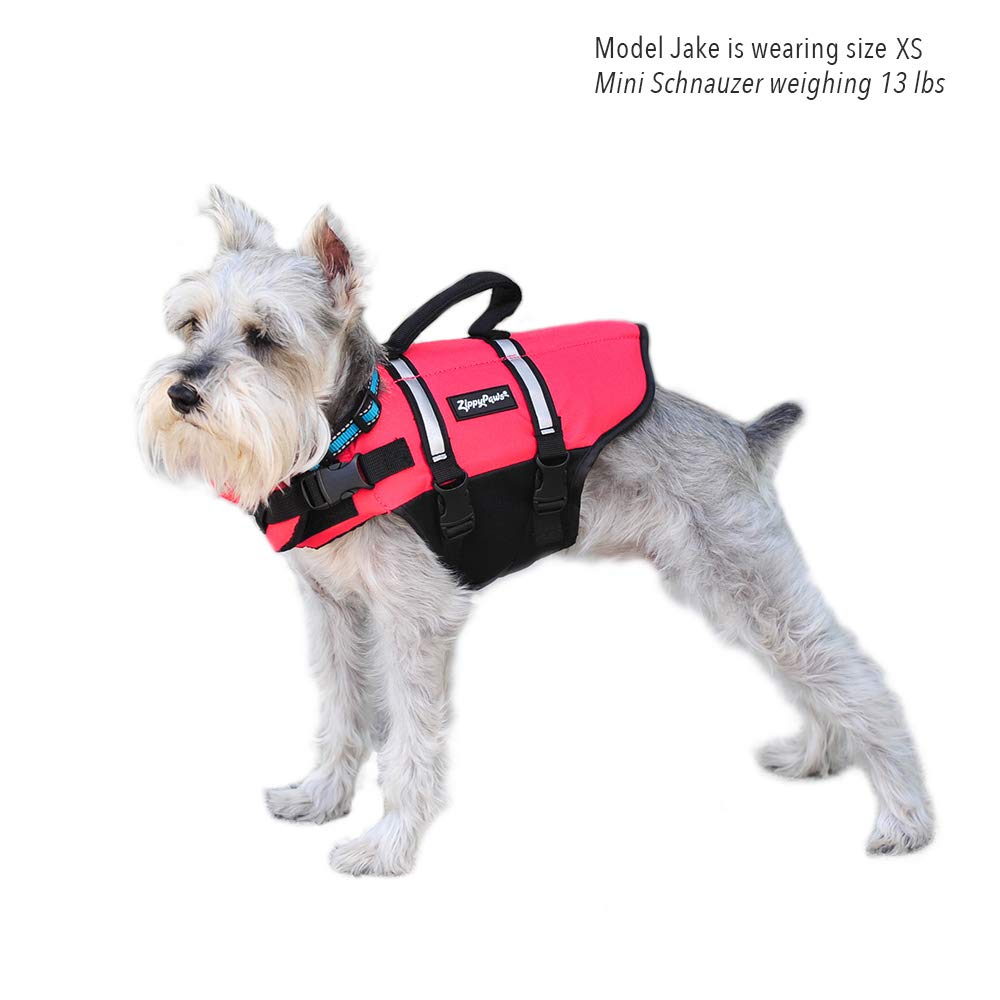 ZippyPaws Adventure Dog Lifejacket - Red XX-Small Swimming Vest for Dogs & Puppies, Model ZP496