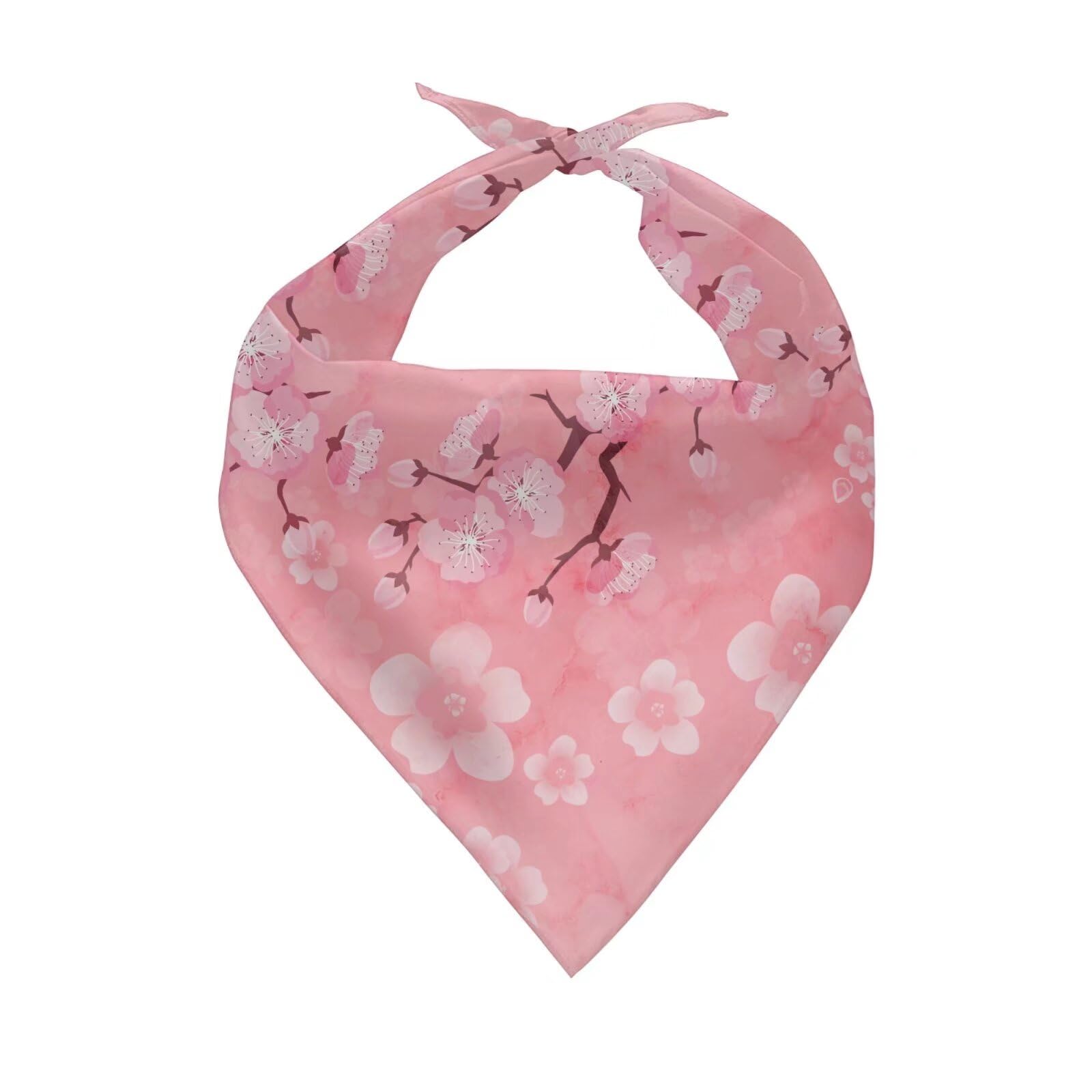 Jeiento Sweet Cherry Blossom Dog Bandana Scarf Triangle Cotton Dog Scarf For Pet Puppy Cat Birthday Party Supplies Decorations B