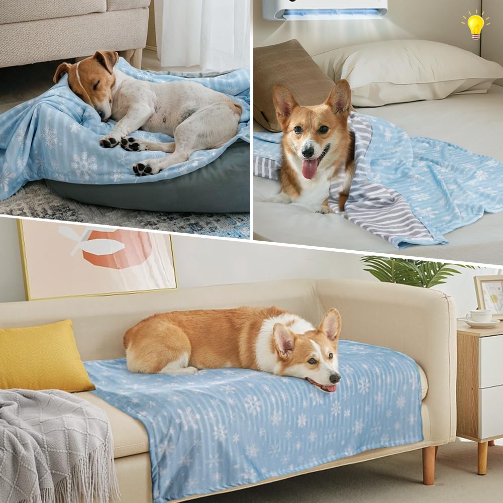 Dog Cooling Blanket Lightweight Self Cooling Blanket Bed Cover For Small Medium Dogs Washable Dog Cat Summer Blanket For Bed Cov