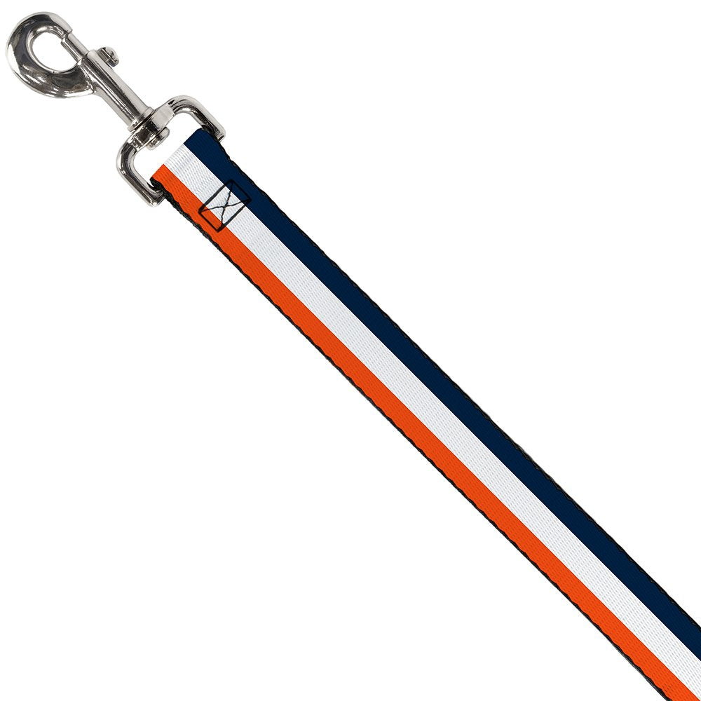 Dog Leash Stripe Navy White Orange 6 Feet Long 1.0 Inch Wide