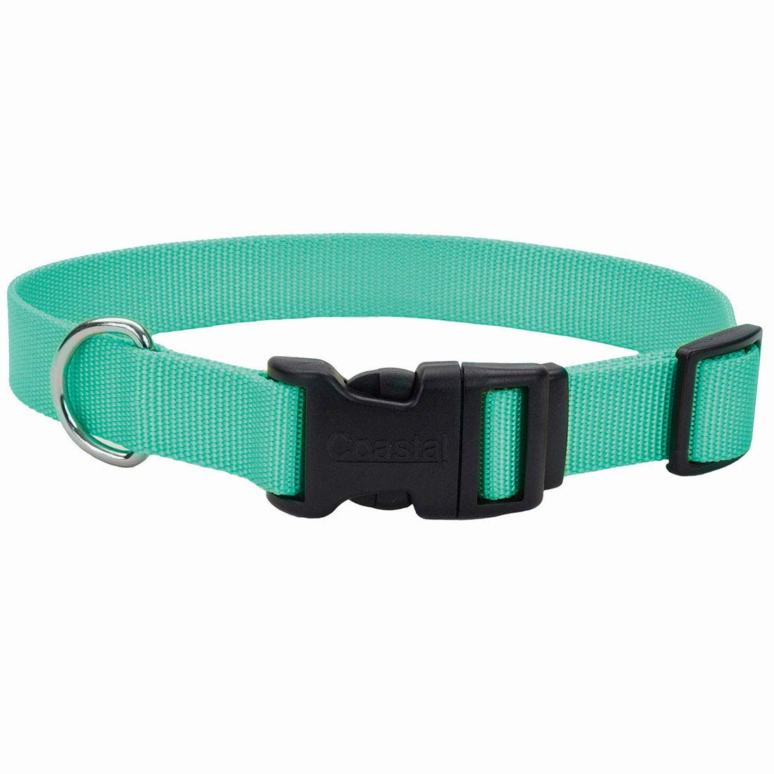Coastal - Adjustable Dog Collar With Plastic Buckle, Teal, 3/8'' X 8''-12''