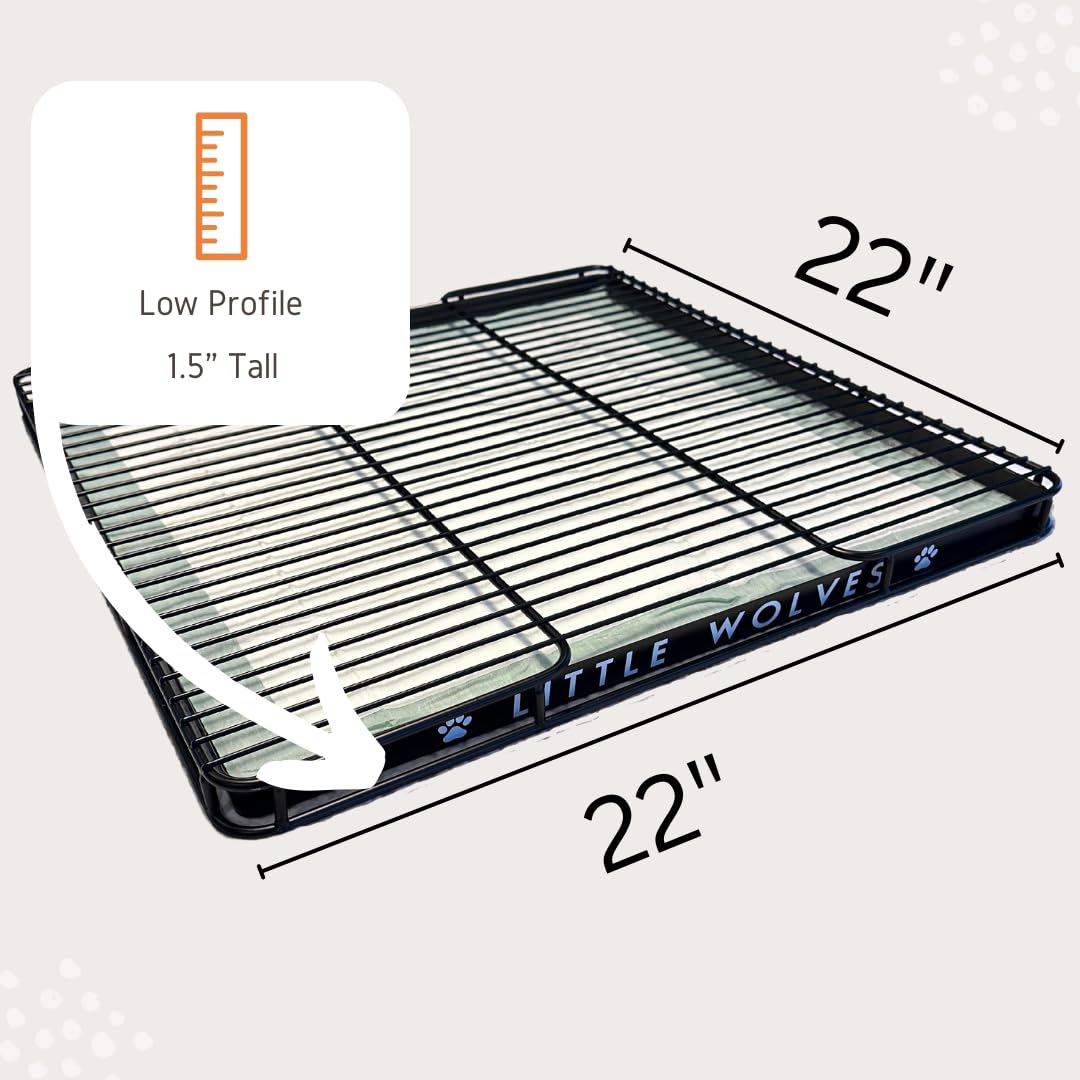 Little Wolves Puppy Potty Tray Essentials: 22X22 Reusable Heavy-Duty Tray W/Dog Pee Pads, Housebreaking Supplies, Pet Products &