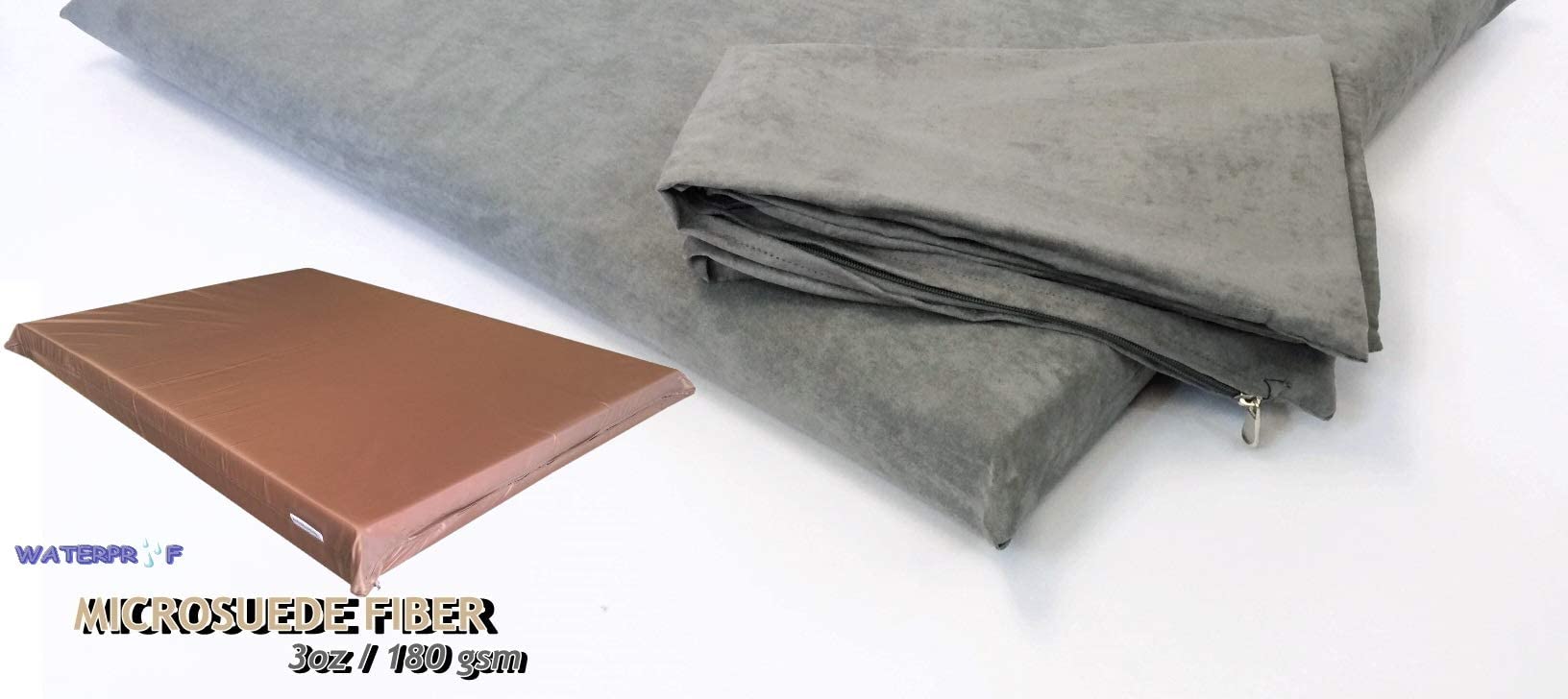 Diy Luxurious Comfort Pet Dog Bed External And Internal Waterproof Covers For Small And Large Dogs - Covers Only (47'X29', Suede - Gray)