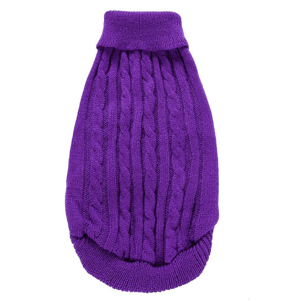 Chborchicen Small Dog Sweaters Knitted Pet Cat Sweater Warm Dog Sweatshirt Dog Winter Clothes Kitten Puppy Sweater (X-Small, Pur
