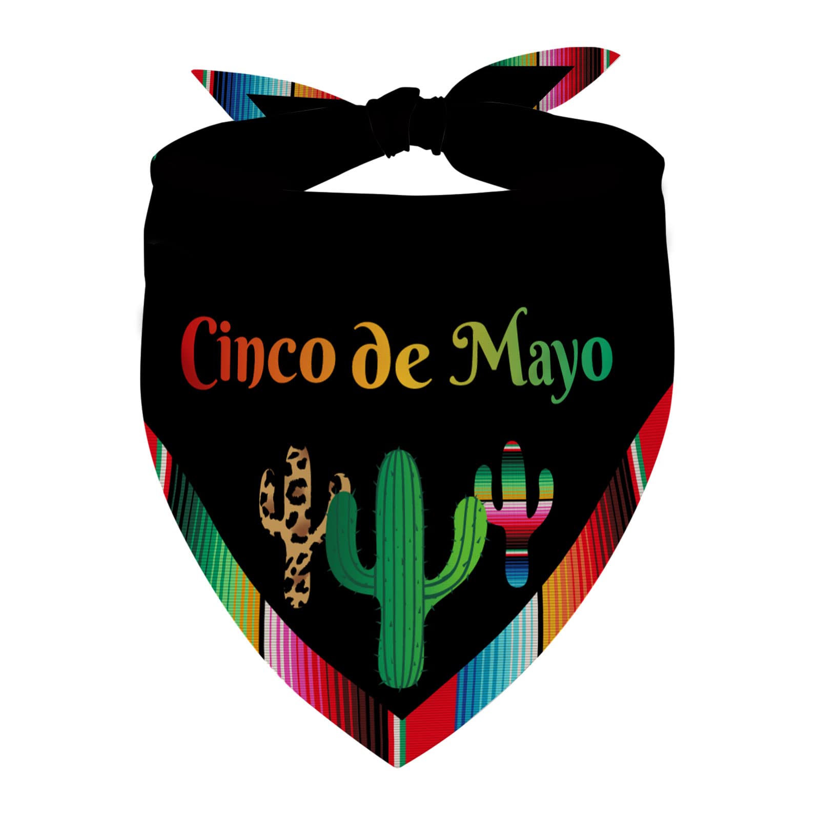 Cinco De Mayo Dog Bandana Cactus Mexican Fiesta Dog Scarf Adjustable Accessories For Small Medium Dogs Cats Pets