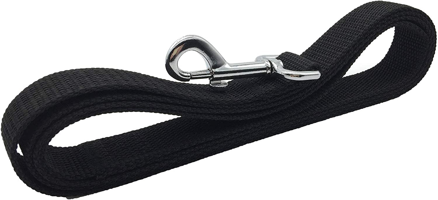 Taian 4Ft/5Ft/6Ft Strong Dog Leash, Nylon Dog Leashes For Small Medium Large Dogs (Black, 1 In X 15 Ft)
