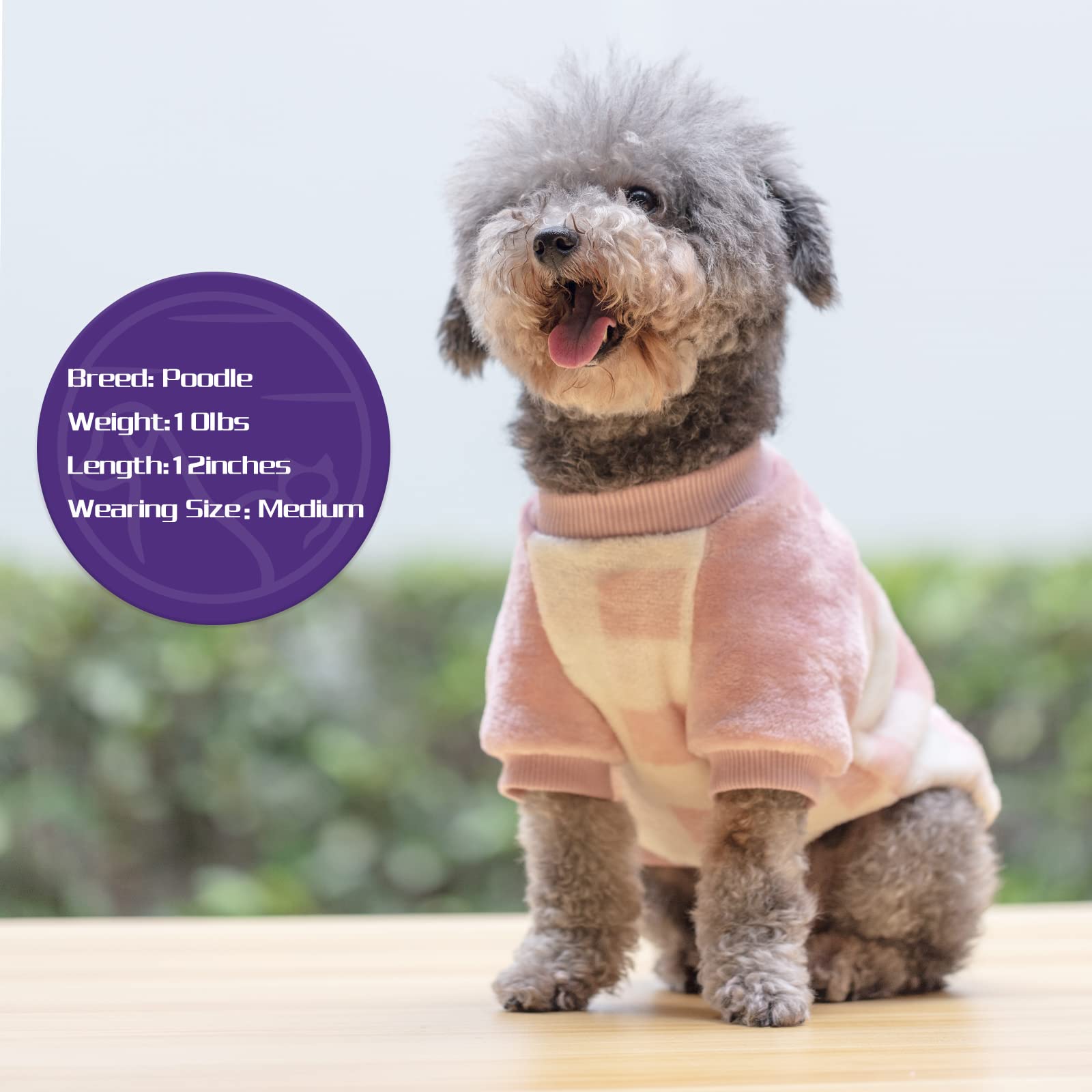 Cyeollo Dog Sweater Buffalo Plaid Dog Flannel Winter Sweatshirt Coats Pink Dog Clothes For Small Dogs Size Xl