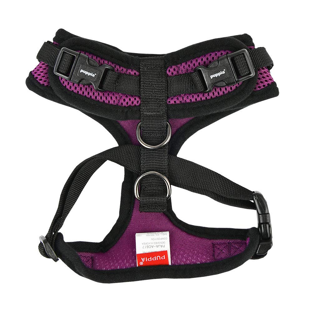 Puppia Authentic Ritefit Harness With Adjustable Neck, Large, Purple