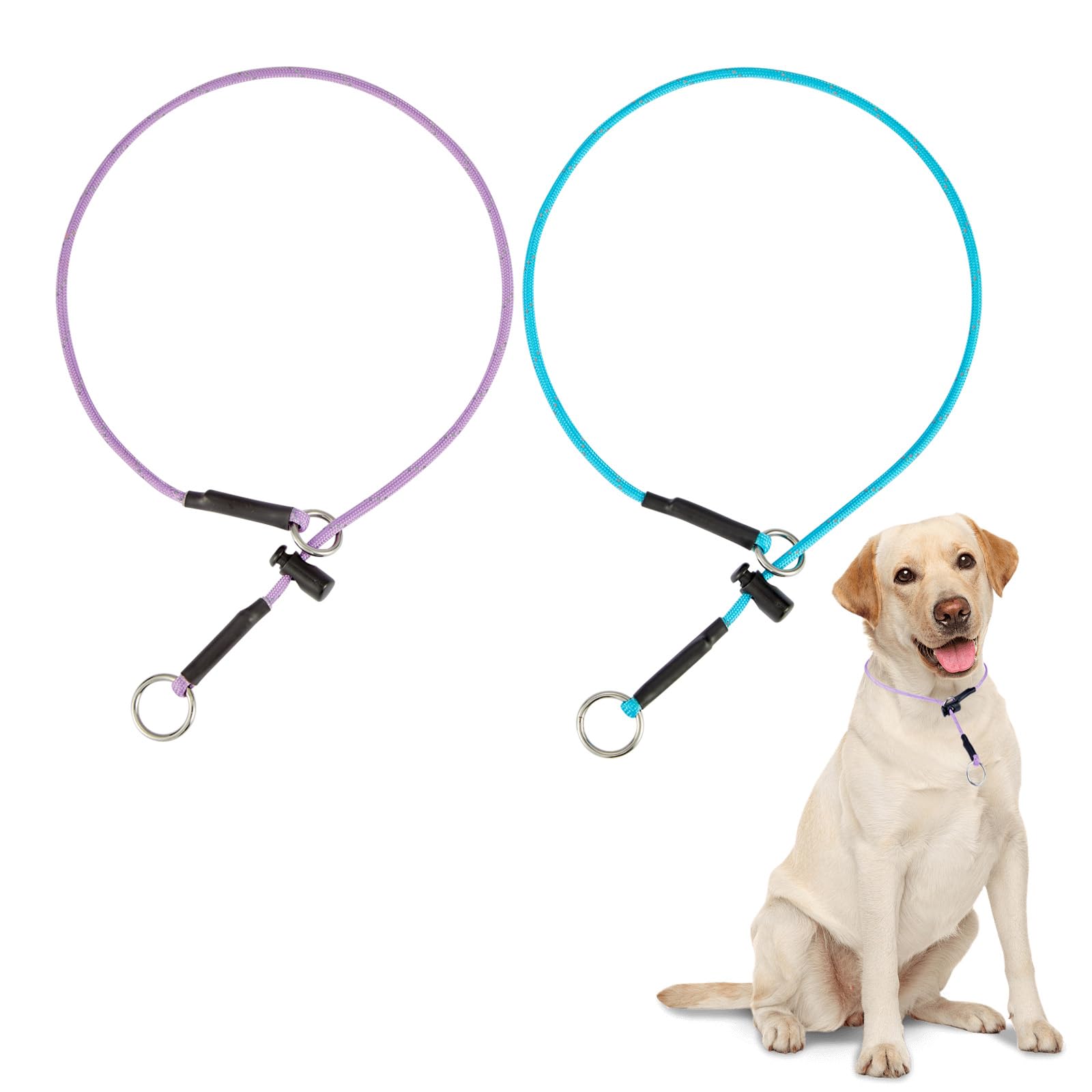 Slip Collar Training Collars For Dogs - 4.2Mm 1000Lb Paracord 22'' Thin Reflective Martingale Collar With Adjustable Stopper & S