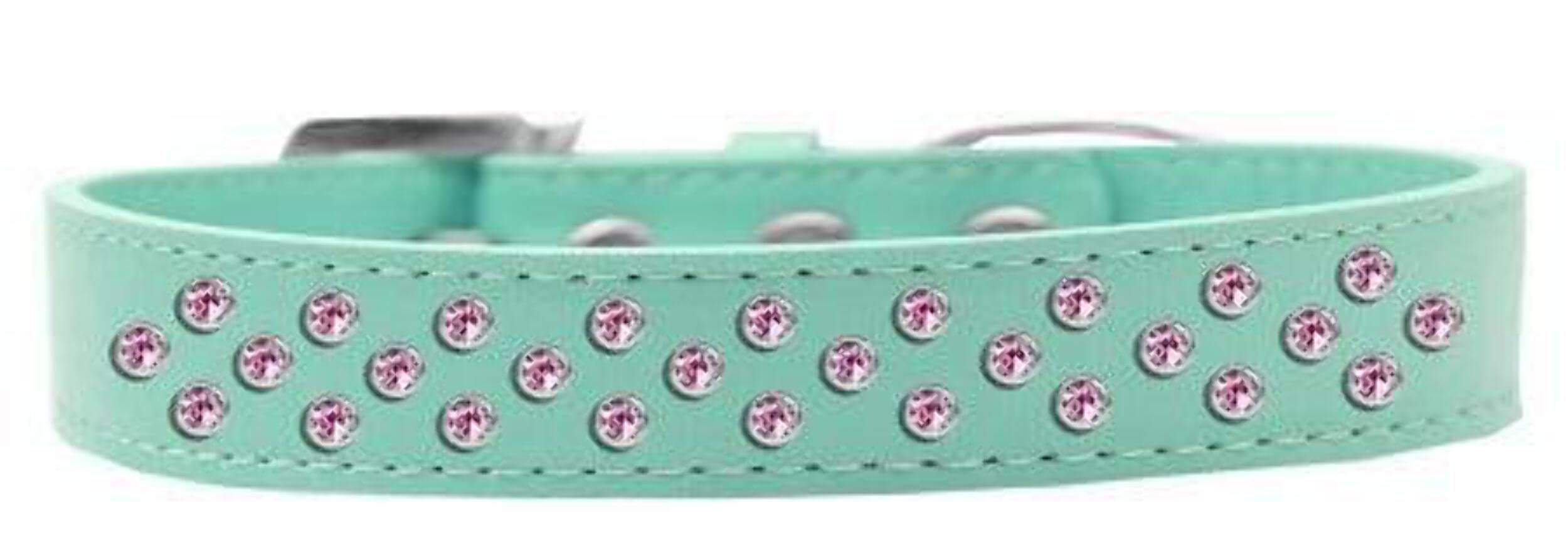 Mirage Pet Products Sprinkles Dog Collar with Light Pink Crystals, Size 18, Bright Pink