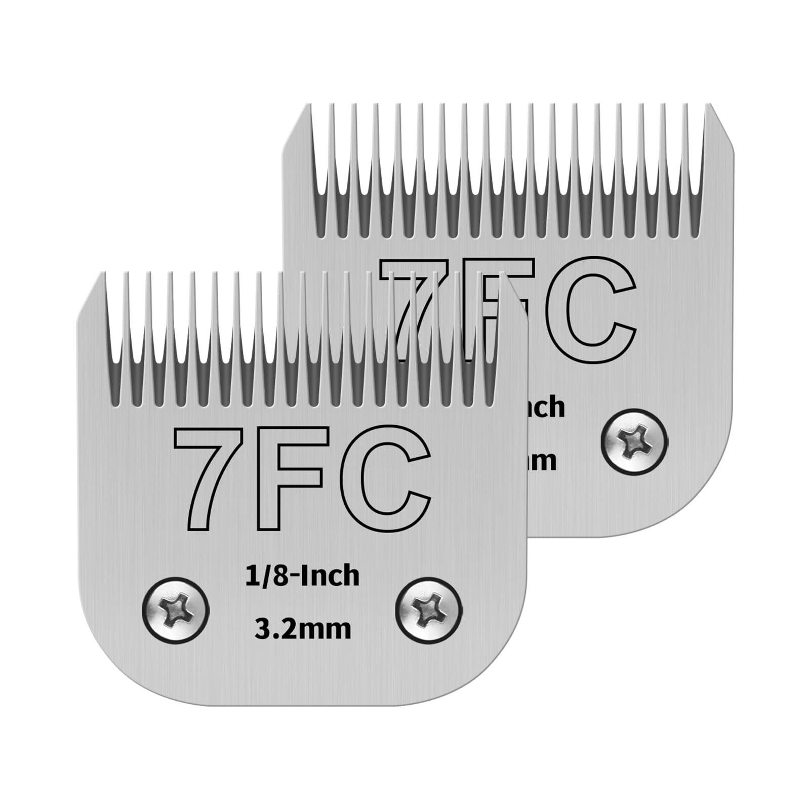 7FC Pet Dog Grooming Detachable Ceramic Blades,Compatible with Andis,Oster A5,Wahl KM10 Clippers,Cut Length 1/8''(3.2mm) -2 PCS