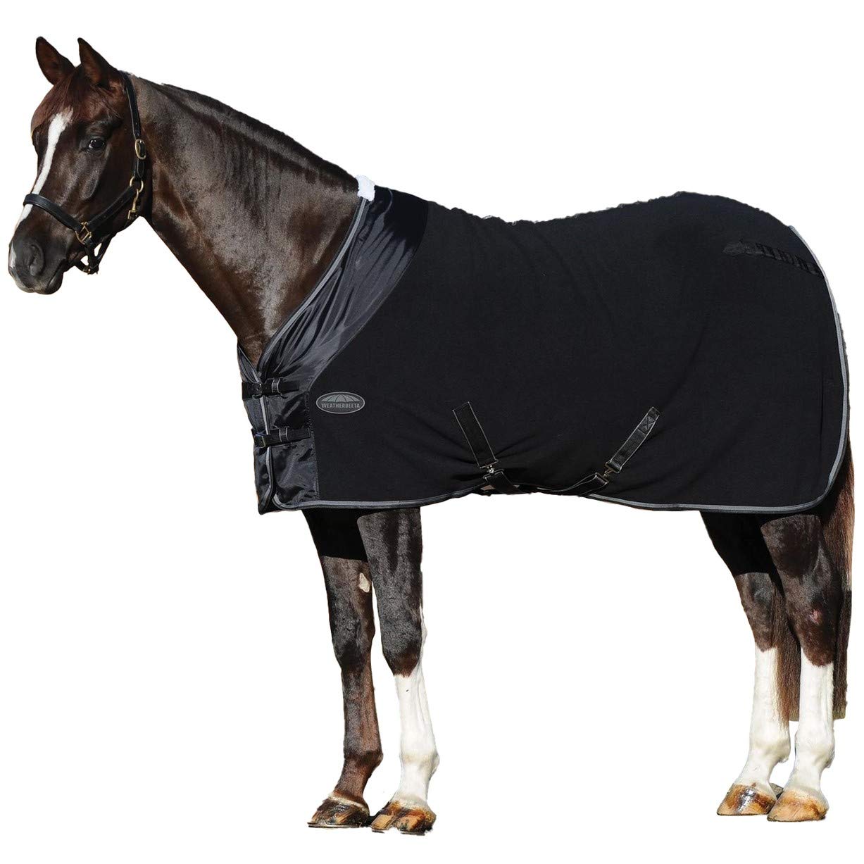 Weatherbeeta Anti-Static Fleece Cooler Standard Neck, Black/Silver, 72'