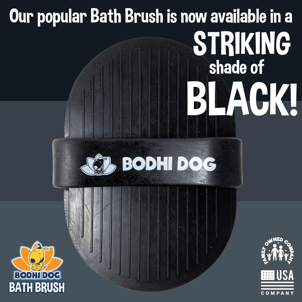 Bodhi Dog Shampoo Brush for Cats & Dogs - Rubber, One Pack, Black, Model BD-SHMBR-BLK, Professional Grooming Tool