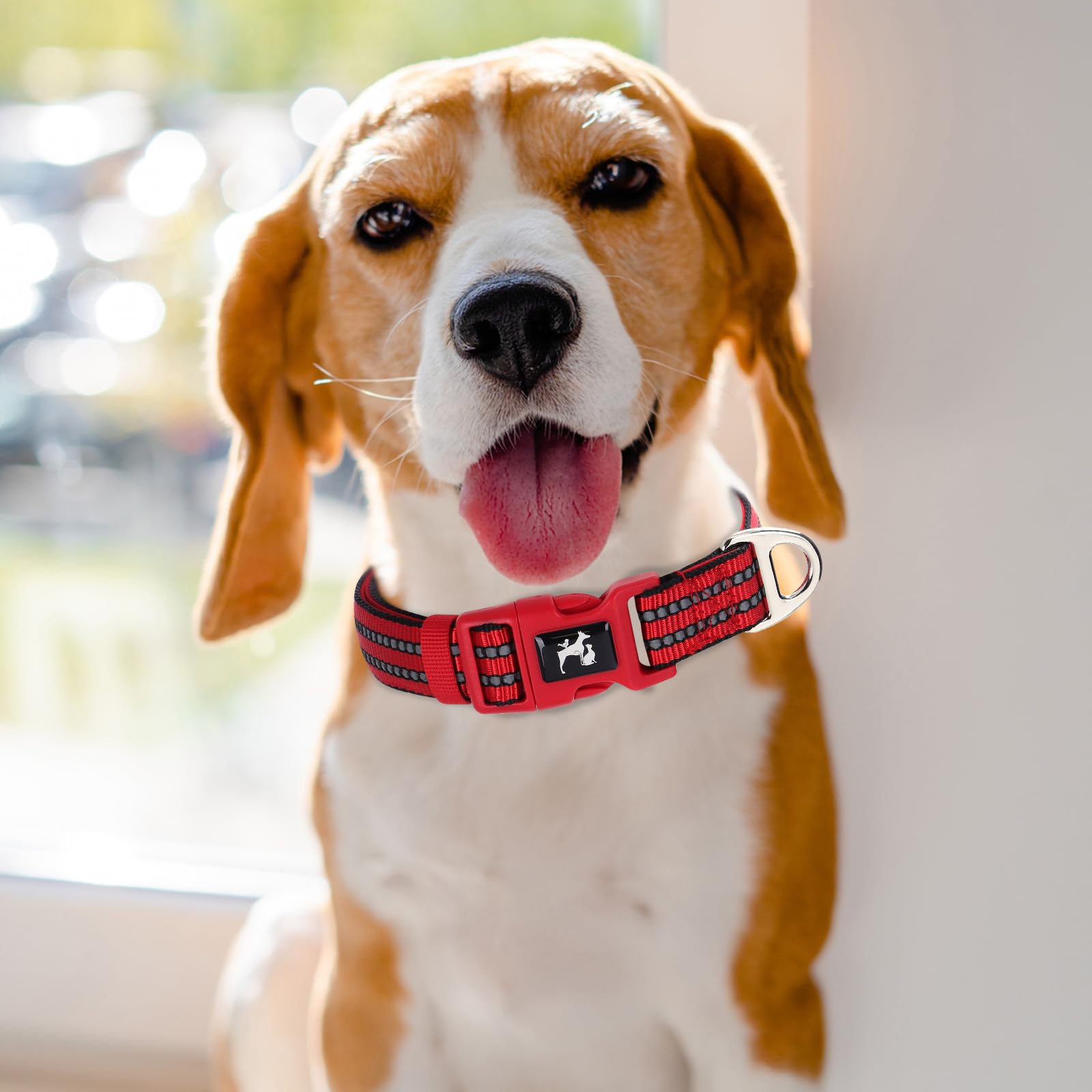 Maowuwujoz Soft Padded Reflective Medium Dog Collars, Adjustable Durable Pet Collar With Quick Release Buckle For Walking, Runni