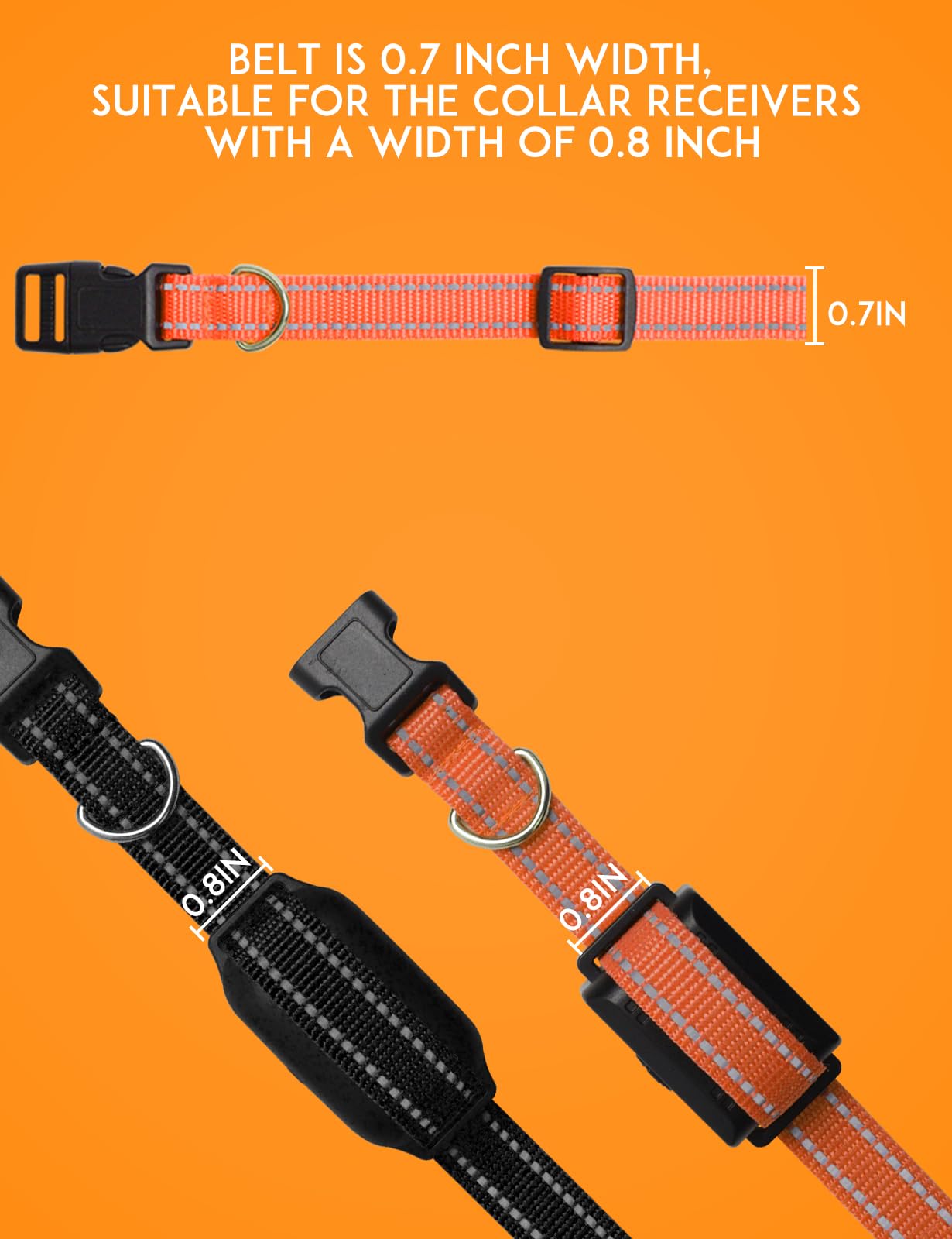 Paipaitek E-Collar Replacement Strap Compatible With Patpet, Sportdog, Garmin, Dogtra, Delupet, Bousnic, Petspy, Nbju Shock Coll