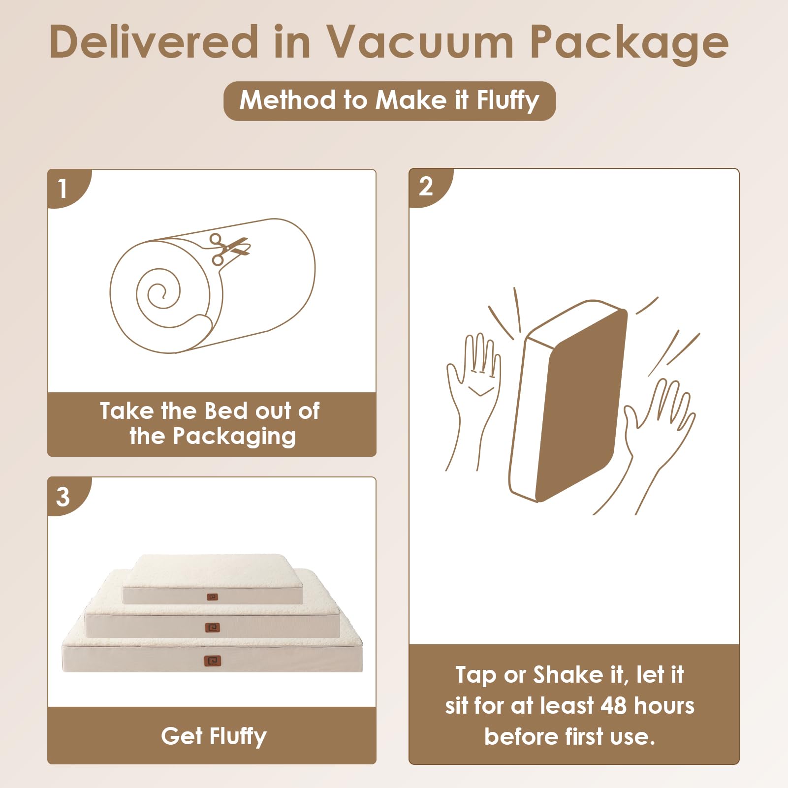 Eheyciga Orthopedic Xl Dog Beds For Extra Large Dogs With Removable Washable Cover For Crate, Camel, 41X27