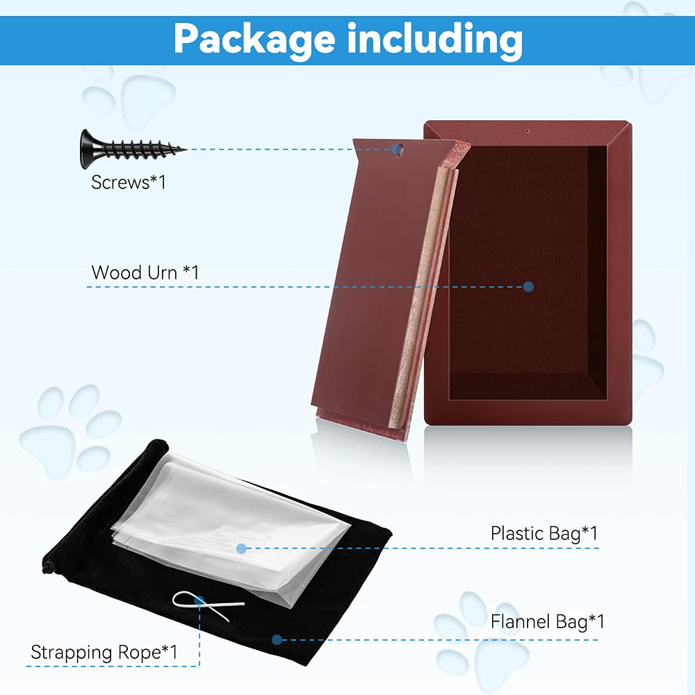 Newdream: Dog Urns For Ashes, Pet Urns, Pet Cremation Urns,Dog Urns,Ash Box For Dogs, Wood Keepsake Memorial Urns (Red Large)