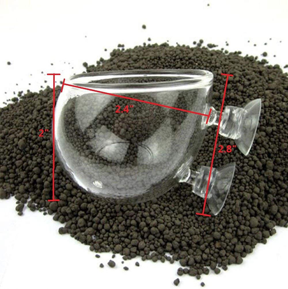 Tfwadmx Aquarium Plant Holder Plant Pot Aquarium Decor Crystal Glass Aquatic Plant Cup With Suction Cups For Fish Tank Aquascape Decoration (4 Pack)