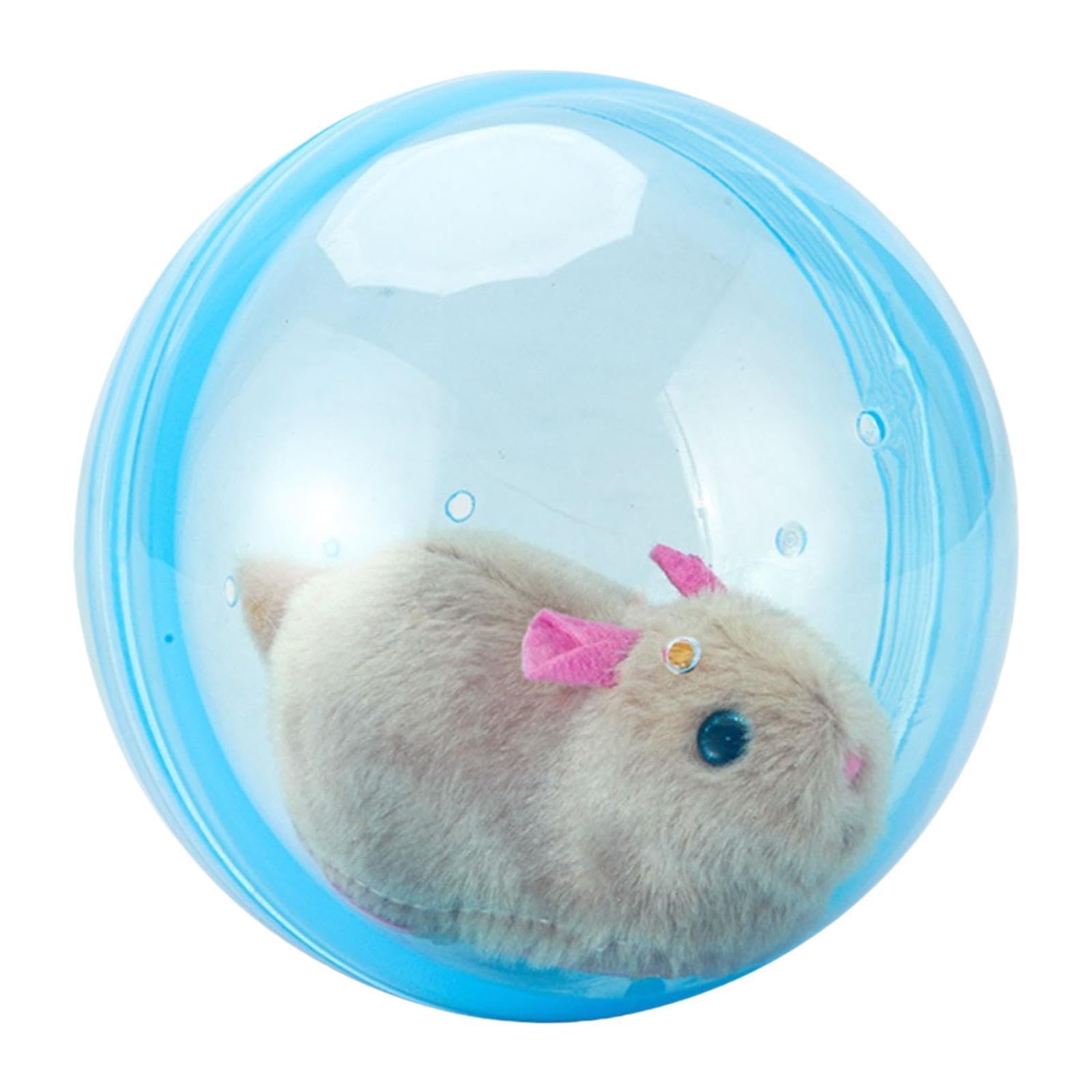 Ujeavette Kitten Teaser Toy And Plush Toy Automatic Rolling Toy For Kitten Indoor Cats Yellow Hamster