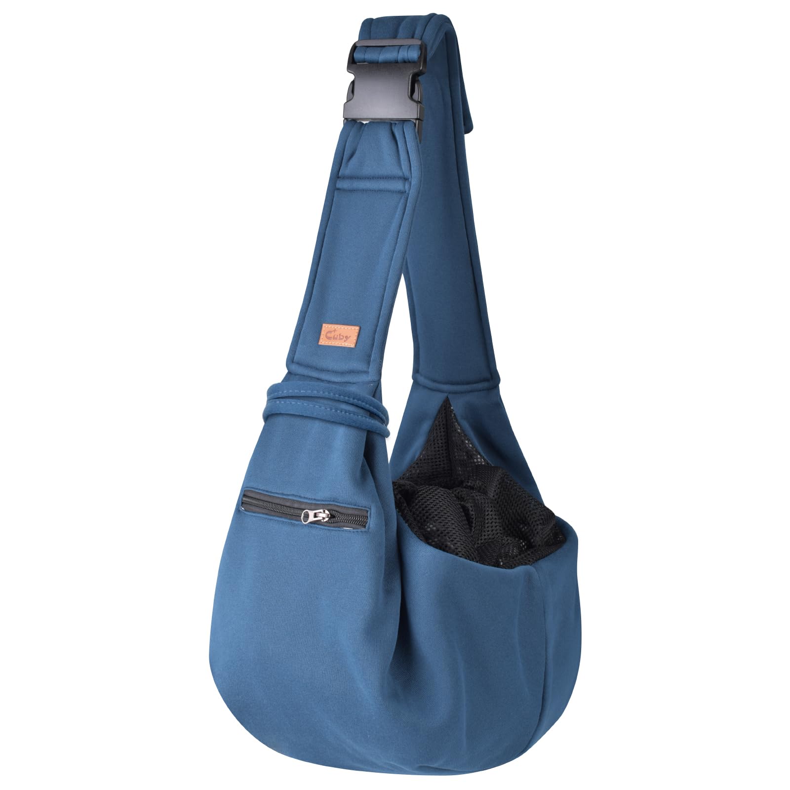 Cuby Dog And Cat Sling Carrier - Small Dog Carrier Sling With Adjust Strap & Zip Pocket, Hands Free Soft Dog Slings For Small Do