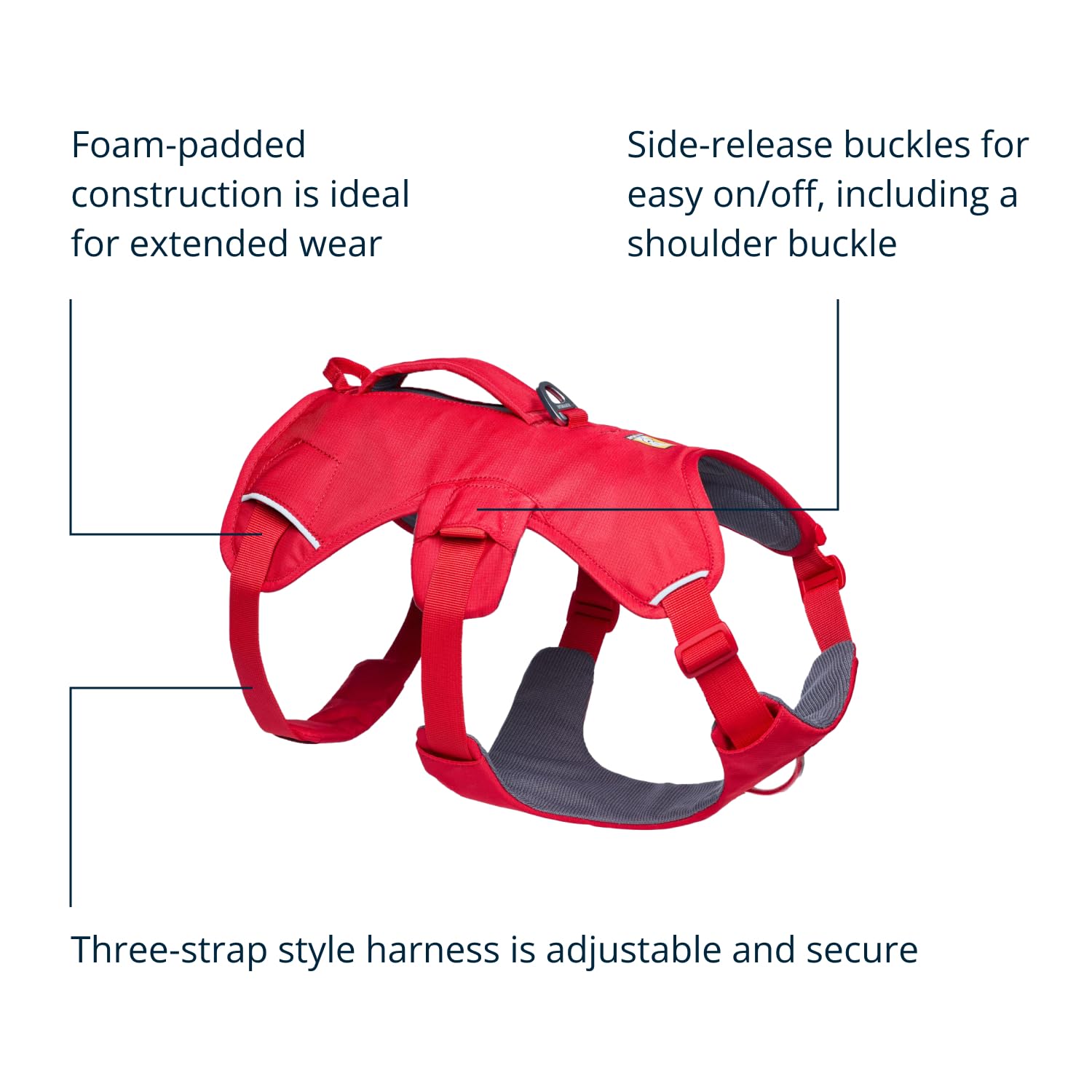 Ruffwear, Web Master, Multi-Use Support Dog Harness, Hiking and Trail Running, Service and Working, Everyday Wear, Red Canyon, X