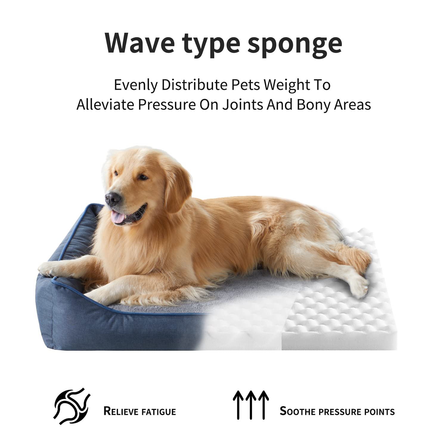 Tidore Orthopedic Dog Beds For Medium Dogs, Durable Egg Crate Foam Sofa Dog Bed Wit Washable Removable Cover,Waterproof Lining,P