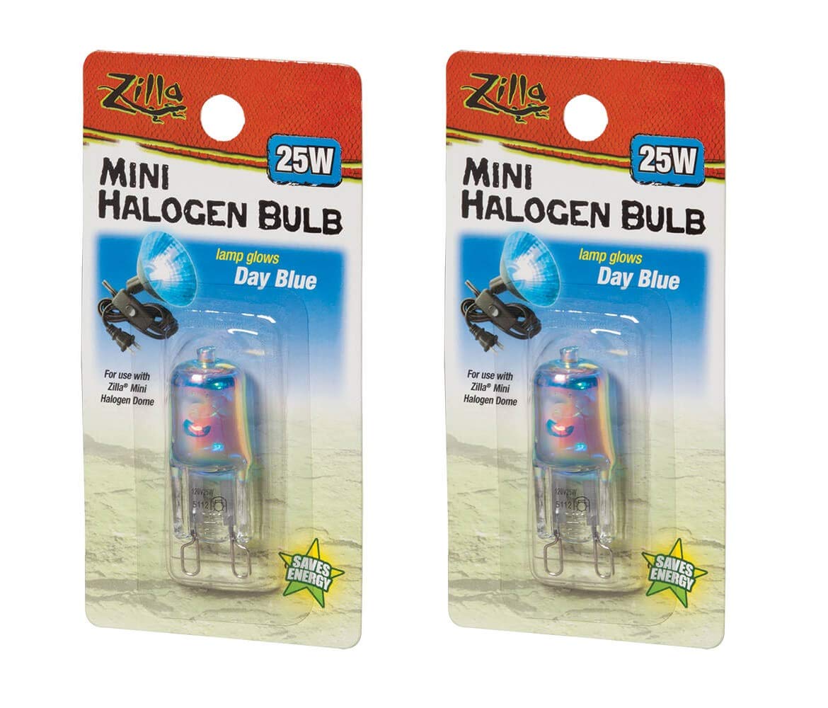 Zilla 2 Pack Of Mini Halogen Bulb, 25 Watt, Day Blue