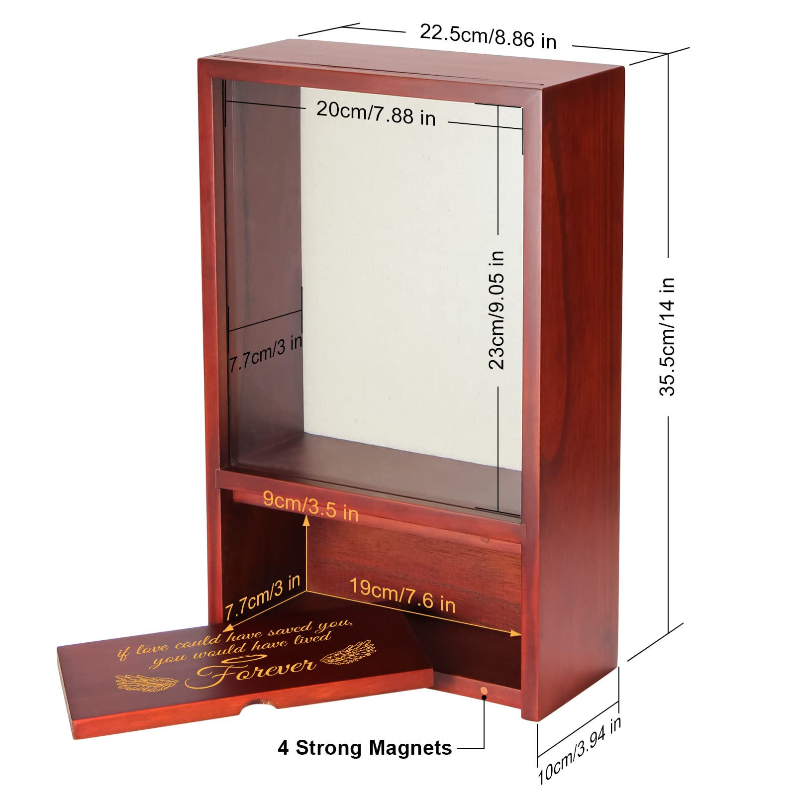 Tj.Moree Dog Memorial Gifts - Dog Urns For Ashes Display Case, Pet Sympathy Gifts Shadow Box - If Love Could Have Saved You, You Would Have Lived Forever Angel Wings