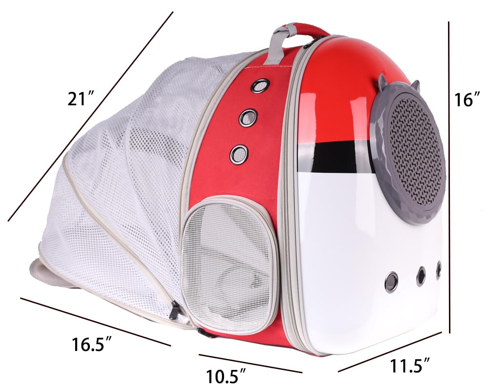Back Expandable Cat Carrier Backpack For Cats Kitten Small Puppy, Airline Approved Cat Bubble Backpack, Space Capsule Astronaut