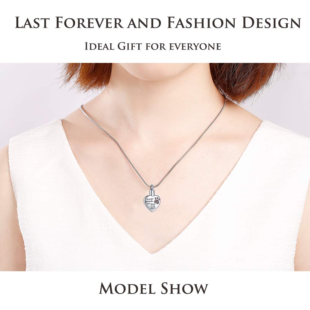 Rimzviux Pet Urn Necklace For Ashes Cremation Jewelry For Ashes For Dog Cat Waterproof Pet Urns For Dog Ashes Necklace (Light Pink)