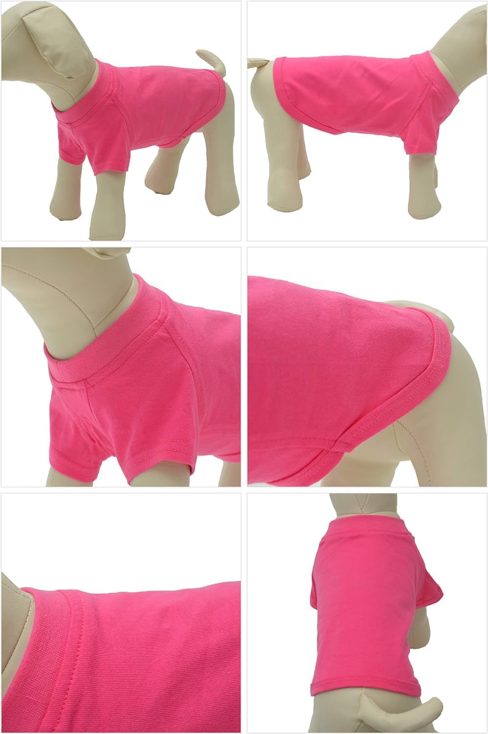 Lovelonglong Pet Clothing Dog Costumes Basic Blank T-Shirt Tee Shirts For Medium Dogs Rosered Xxl