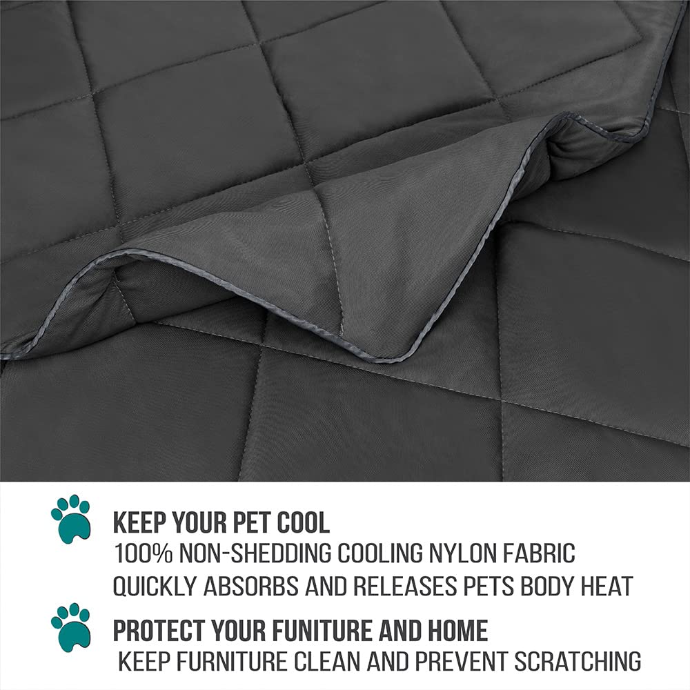 Petami Premium Cooling Dog Blanket | Lightweight Fluffy Pet Throw Blanket Bed Cover For Dogs, Cat, Puppies | Pet Blanket Furniture Protector Couch Sofa | Reversible Fuzzy Cozy | 29X40, Grey