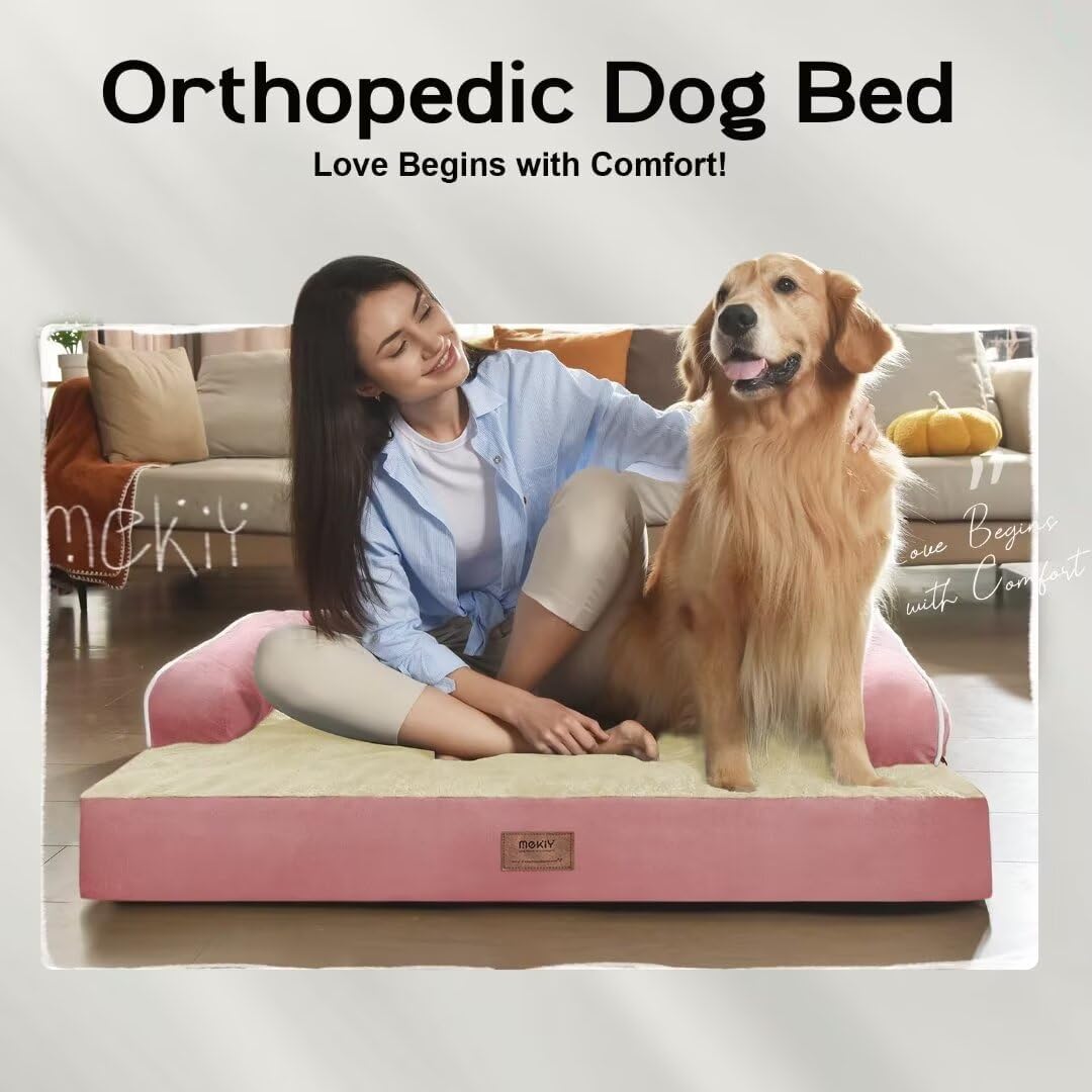Small Dog Bed Orthopedic Washable Cat Bed Memory Foam Small Couch Sofa Indoor Comfy Pet Beds with Waterproof Removable Cover & N