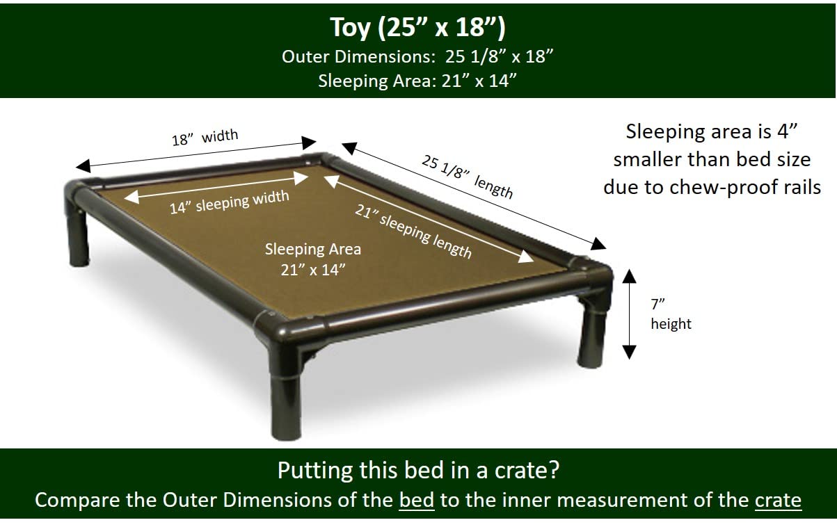 Kuranda Elevated Indoor Bed - Walnut Pvc - Toy - 25' X 18' - Cordura - Gold