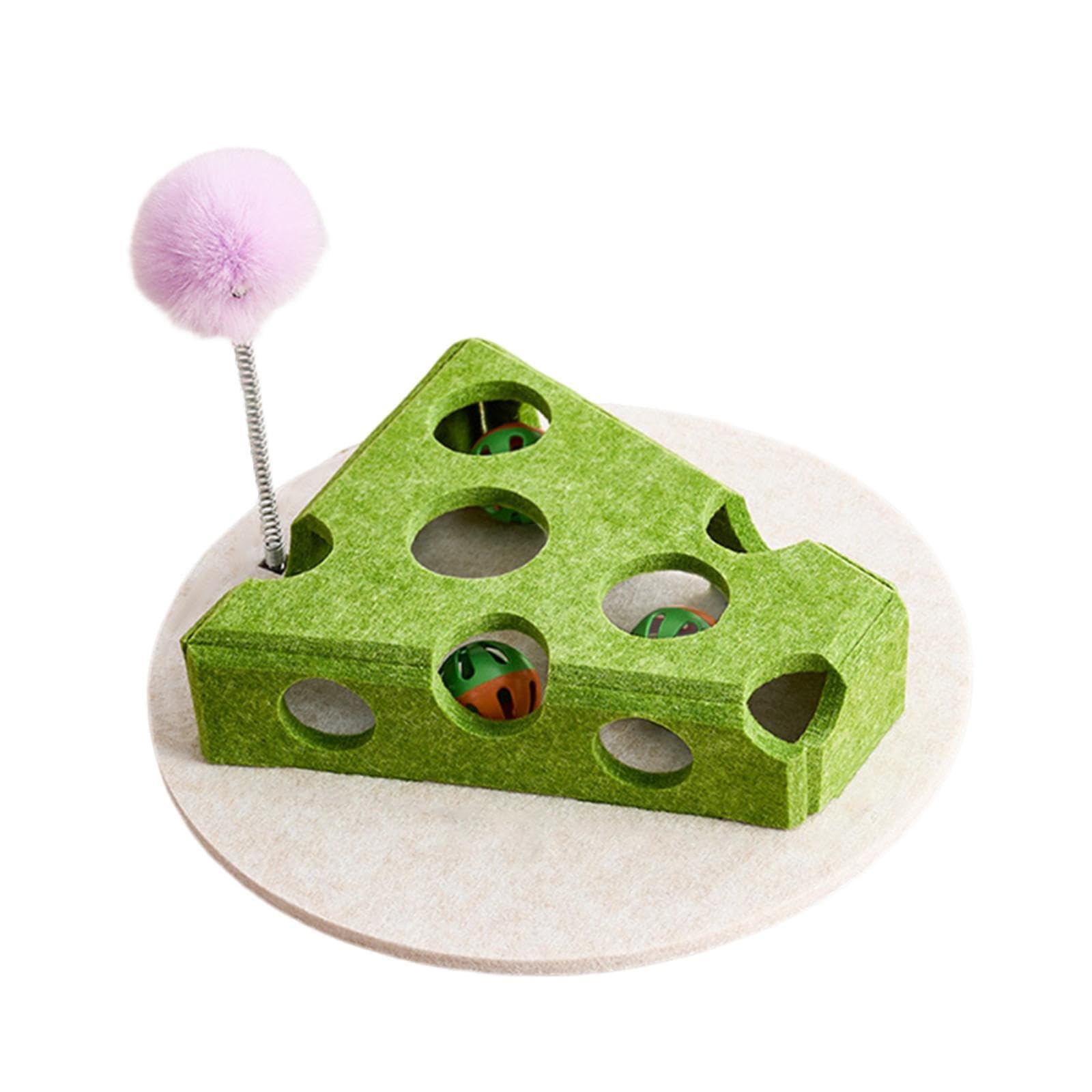 Myaddiction Cheese Toy For Cats Cat Teaser Felt Cats Playing Case For Home Ideal Gift Playing Green