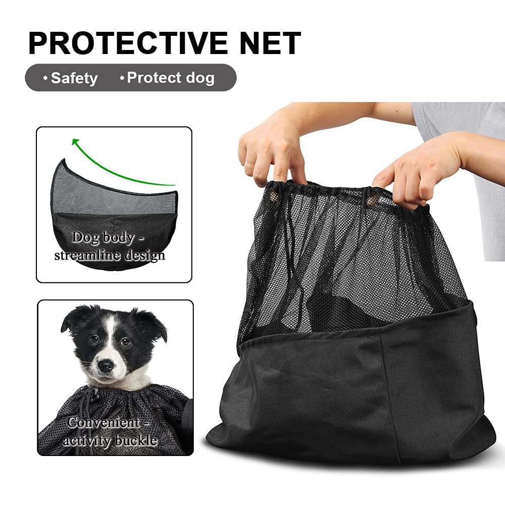 Tomkas Small Dog Sling Carrier - Zipper Pocket & Adjustable Strap & Zip Pocket - For 8 - 15 Lbs Pets(Black)Pupppy