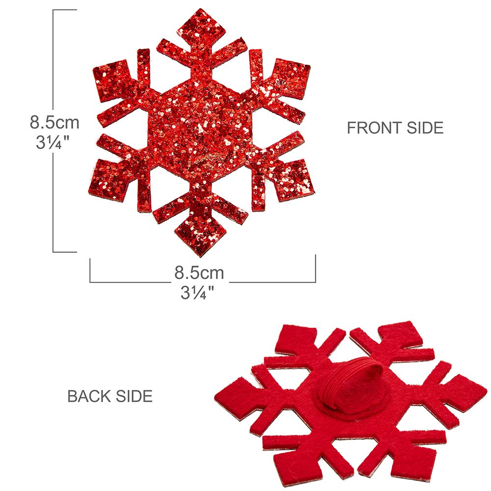 Blueberry Pet Christmas Dog Collar - Snowflakes Designer Dog Collars For Small Dogs, 12-16'' Neck, Holiday Christmas Dog Collar