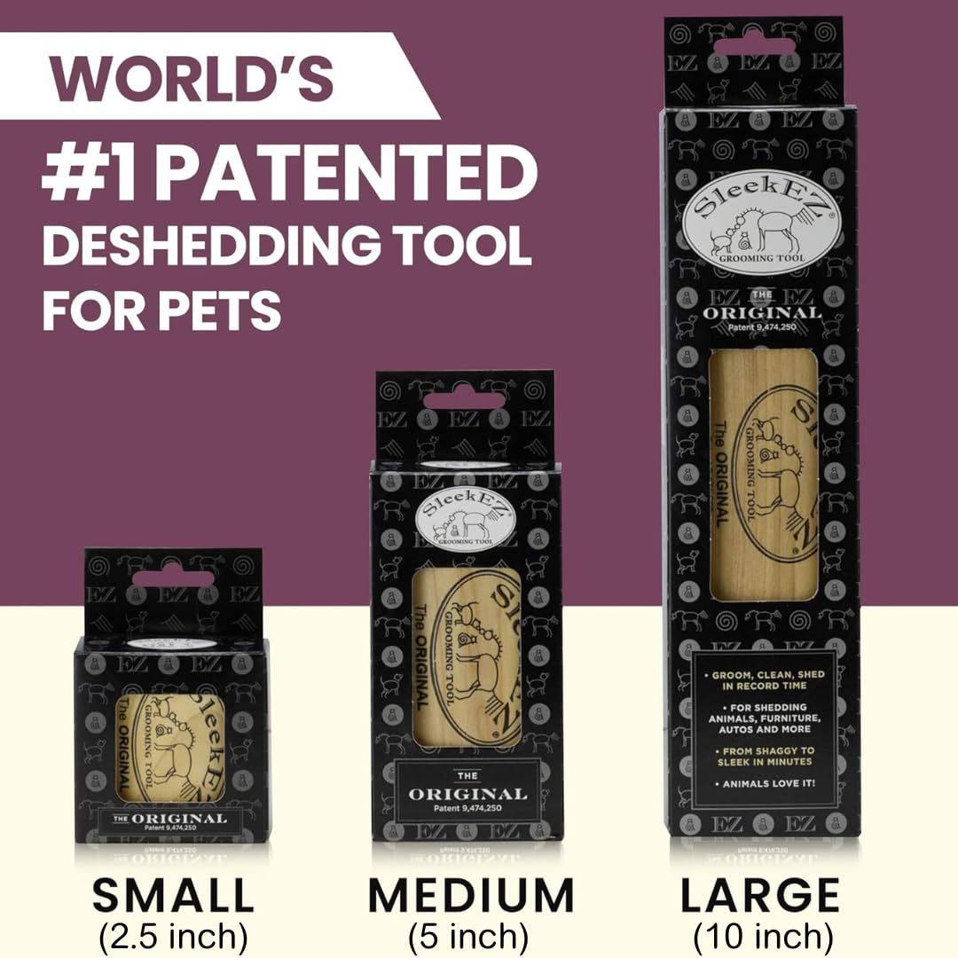 SleekEZ 5 Dog Shedding Brush - Multi-colored Pet Hair Removal Tool for Short Haired Dogs, Grooming Supplies & Deshedding Comb