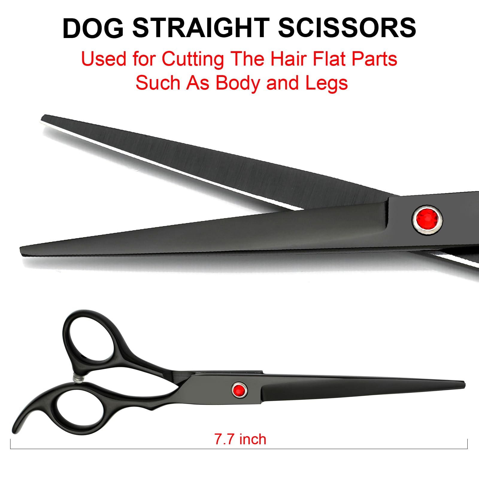 Professional Dog Grooming Scissors Kit Black 5 In 1, Dog Shears For Grooming 6Cr Premium Stainless Steel Grooming Scissors Kit F