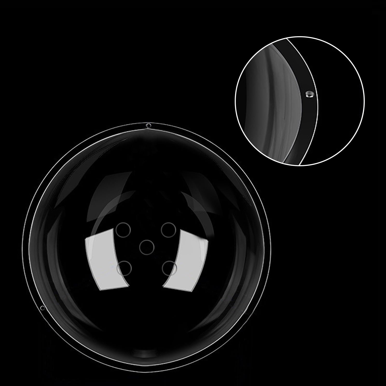 Hiyoo 2Pack Dog Fence Window With Air Holes, Length 12Inch Deep 6 Inch Acrylic Clear Pet Dome View For Cat Doggie See Outside, B