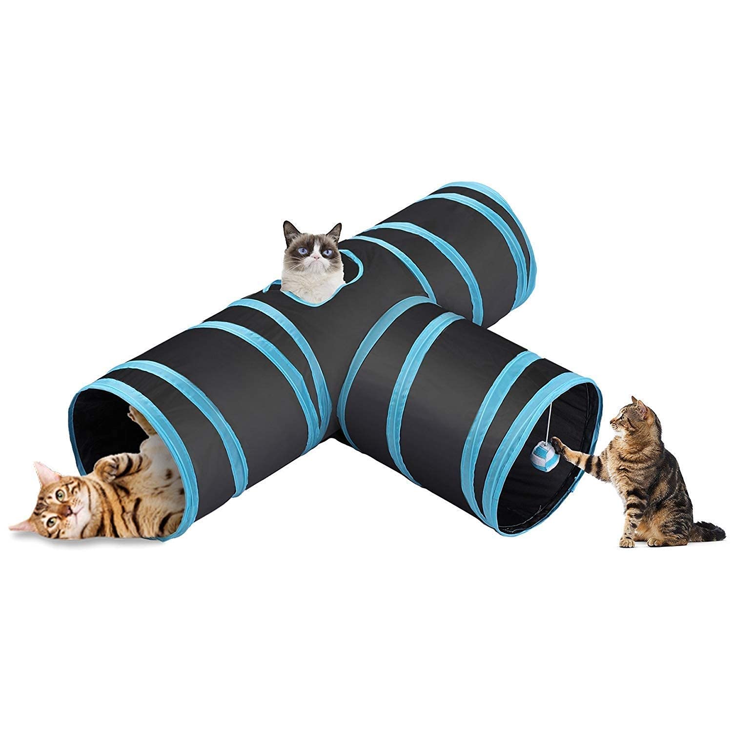 Psk Pet Mart Cat Tunnel  Collapsible 3 Way Play Toy, Tube Fun For Rabbits, Kittens And Dogs