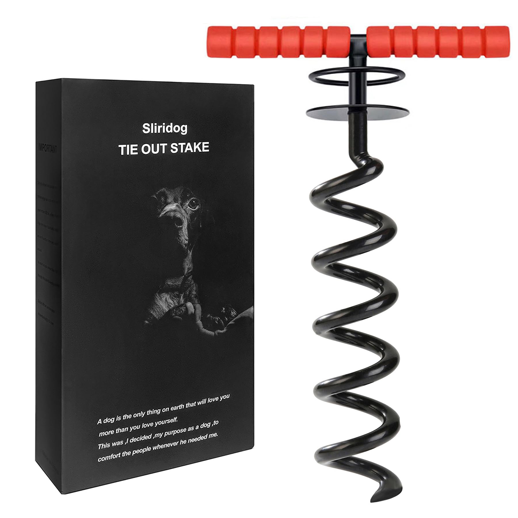 Sliridog Dog Tie Out Stakes,Heavy Duty Stake for Large Dogs,Strongest Dog Anchor Holds 2 Large Dogs Up to 200 lbs,Free and Safe