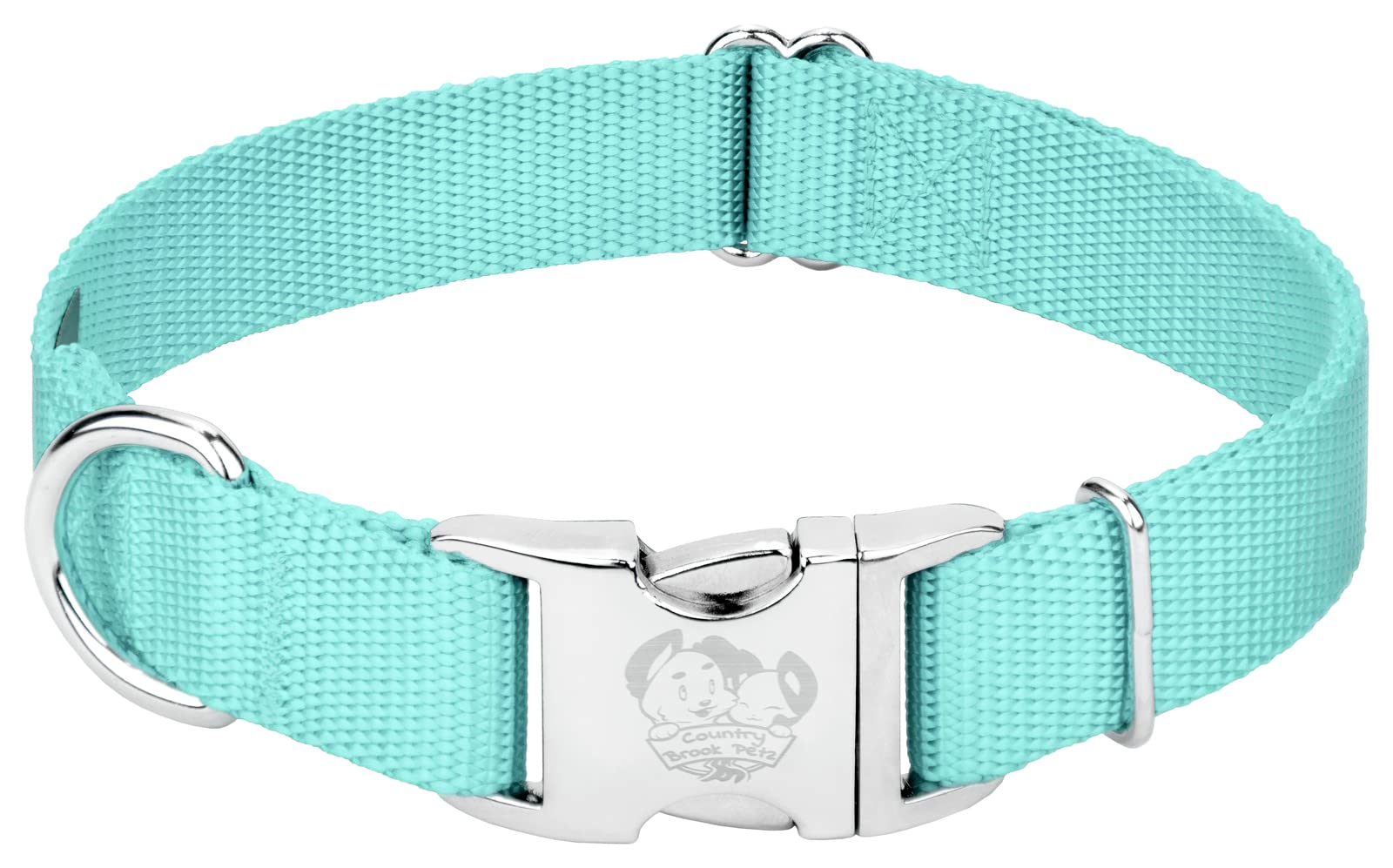 Country Brook Petz Premium Nylon Dog Collar With Metal Buckle For Small Medium Large Breeds - Vibrant 30+ Color Selection (Small