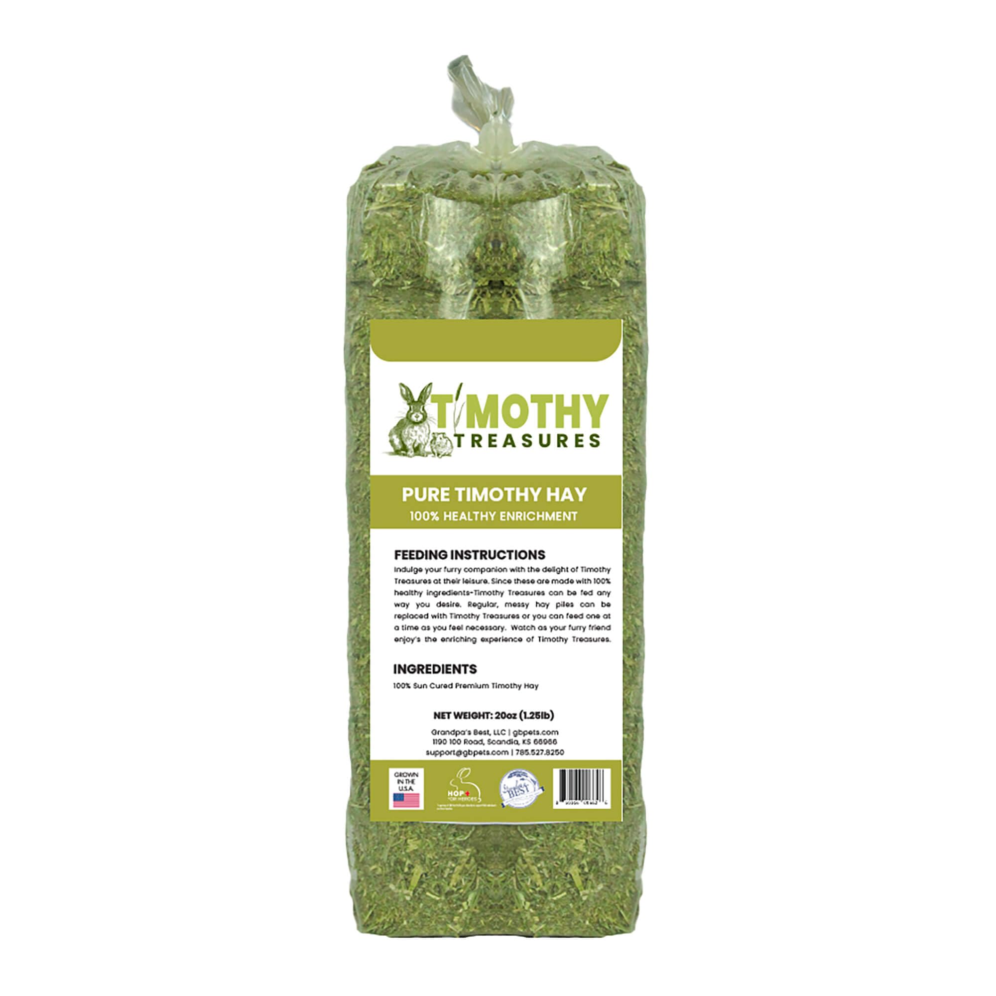 Timothy Treasures, Pure Timothy Enrichment Hay for Rabbits and Small Animals