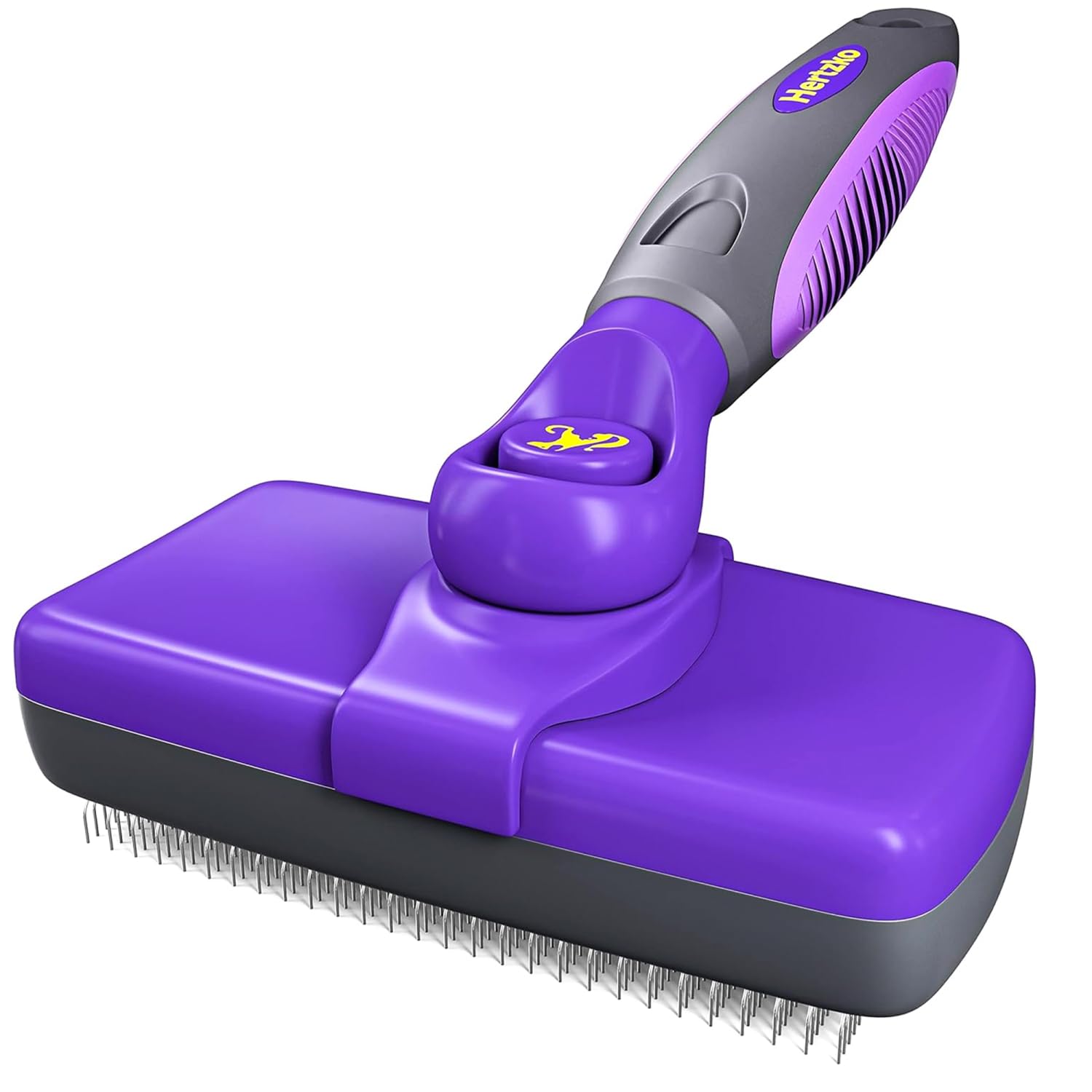 Hertko Dog & Cat Brush, Dog Brush For Shedding, Cat & Dog Grooming, Self Cleaning Slicker Brush For Pets, Grooming Brushes For L