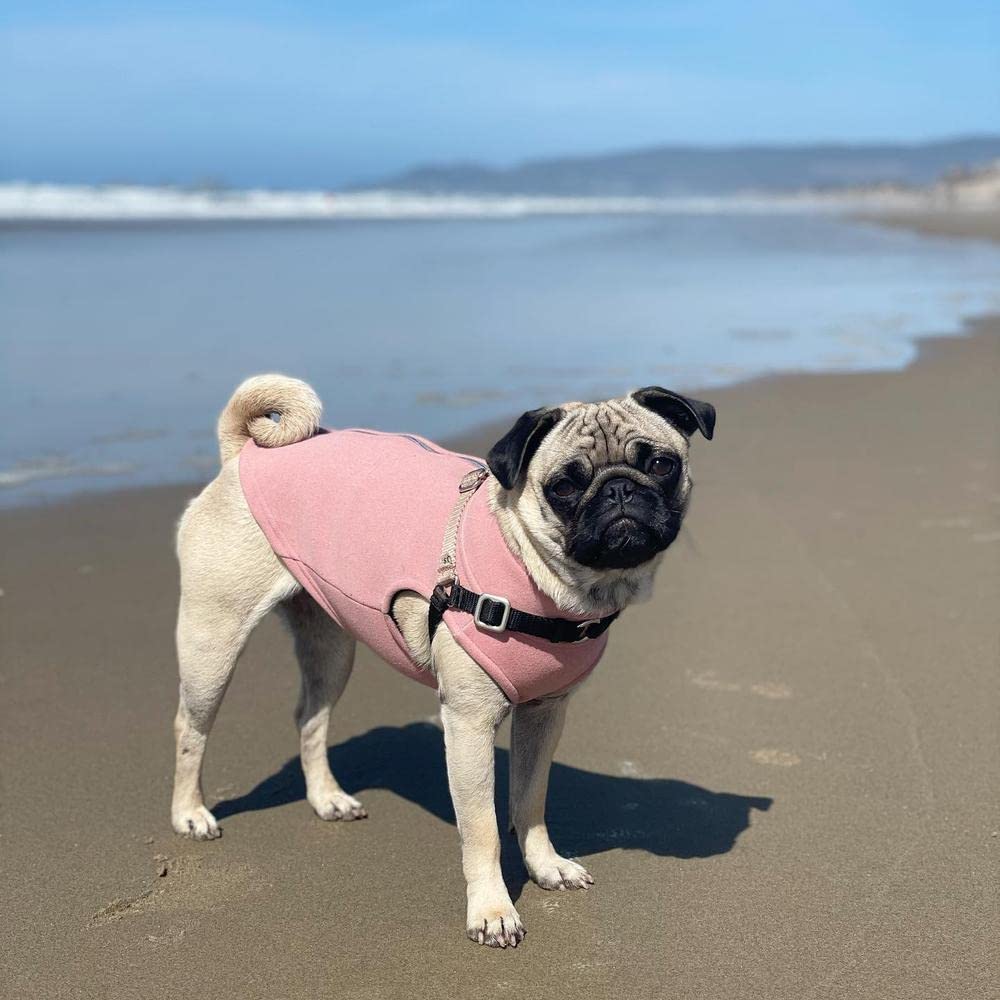 Gooby Zip Up Microfiber Fleece Dog Sweater - Pink, Large - Warm Double Layered Soft Microfiber Fleece Step-In Dog Jacket Without Ring Leash - Winter Dog Sweaters For Small Dogs And Medium Dogs