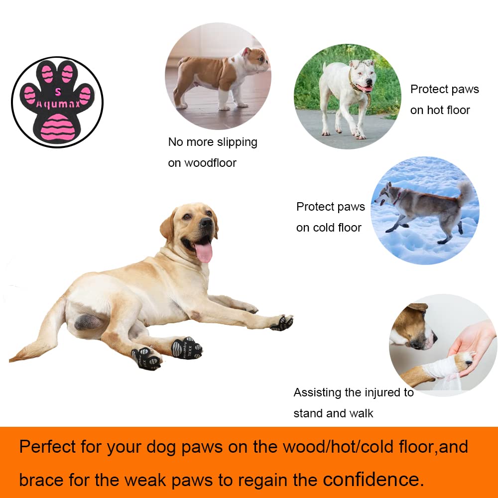Aqumax Dog Paw Protector Anti Slip Paw Grips Traction Pads,Walk Assistant For Senior Dogs,Brace For Weak Paws Or Legs,Dog Shoes Booties Socks Replacement 24 Pads Xxxl