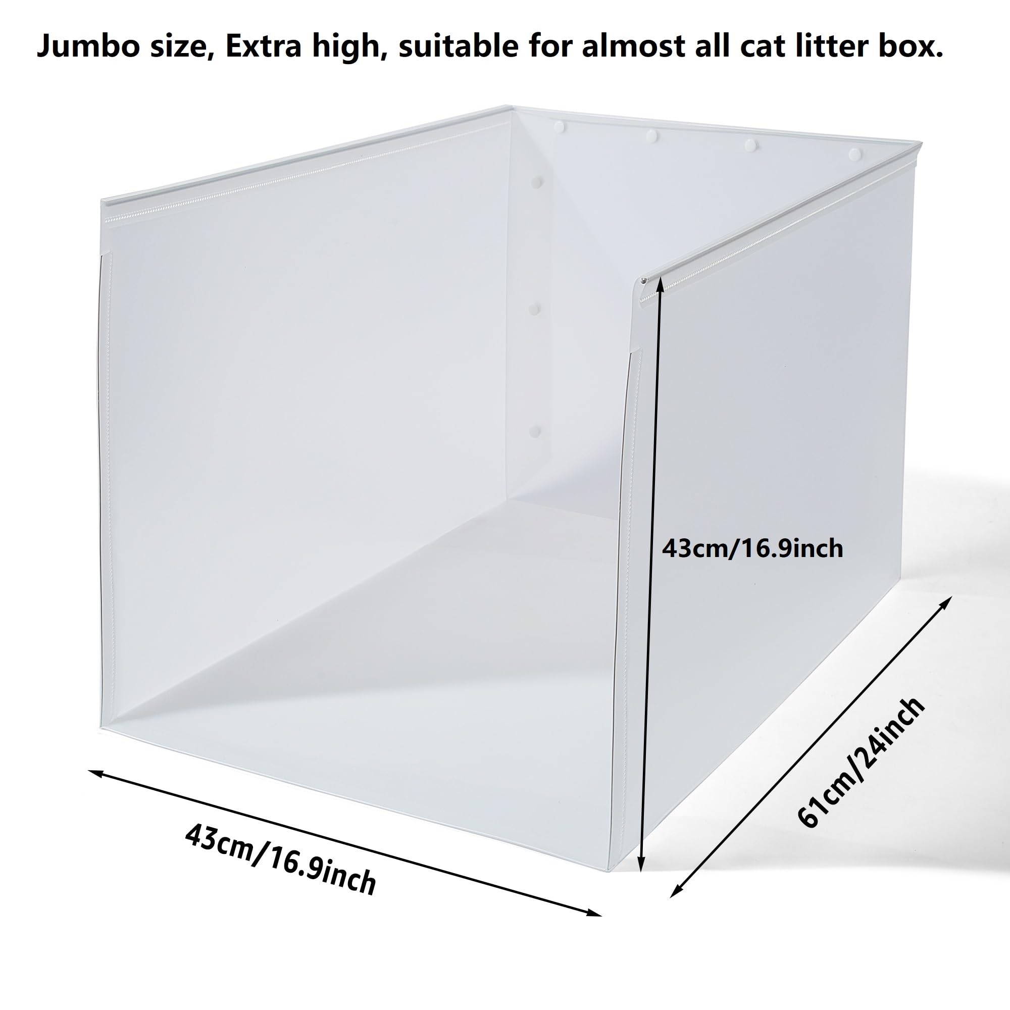 JIMEIQI Litter Box Shield 2 Pack, 23.6x15.7x15.7(Height) High Sided Cat Litter Box Pee Shields Without Leaking, Foldable Easy Cl