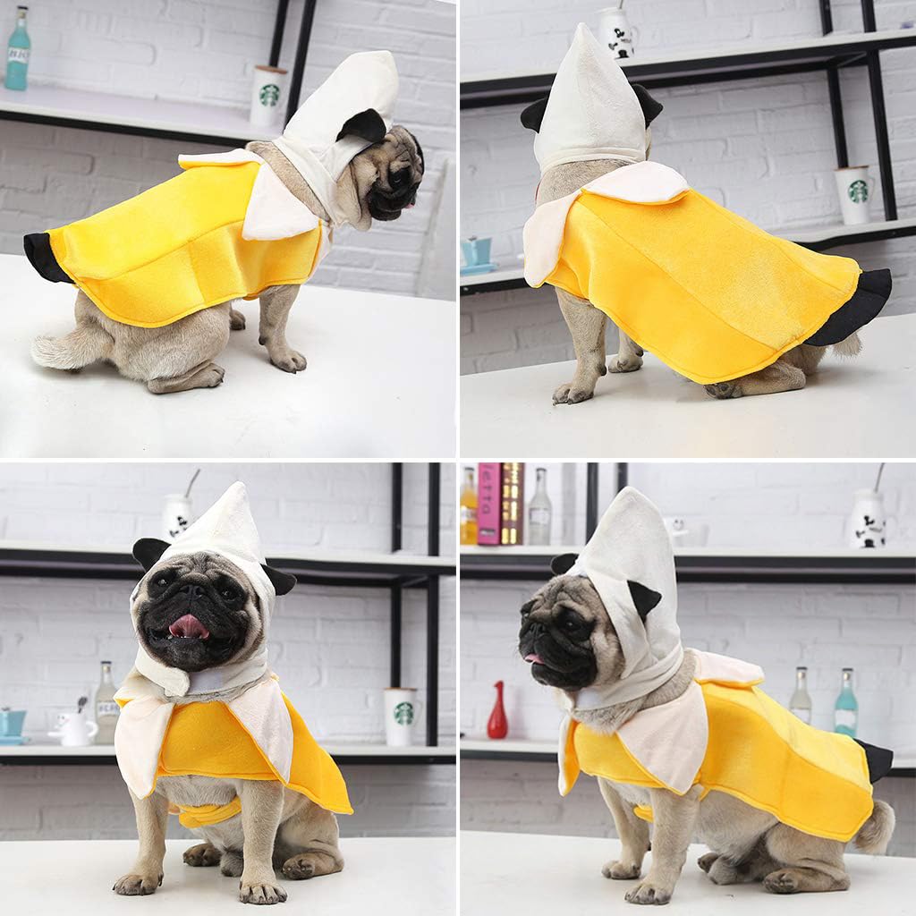 Banana Dog Costume - Funny Halloween Dog Costume Cute Dog Cosplay Jumpsuit Fashion Dress For Puppy Small Medium Large Dogs Special Events Photo Props Accessories