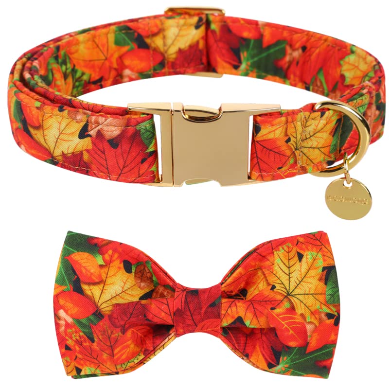 Dogwong Cotton Dog Collar And Bowtie, Detachable Bowtie Dog Collar For Boy Girl Pet Dog